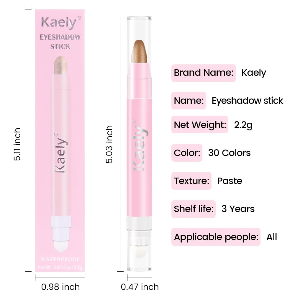Kaely 2in1 Cream Eye Shadow Brightener Sticks for Eyes, Pencil Eyeshadow Applicator Stick Waterproof Pigmented, Eye Shadow Palette Highlighter Makeup, sombras para ojos, 20 Bronze Shimmer