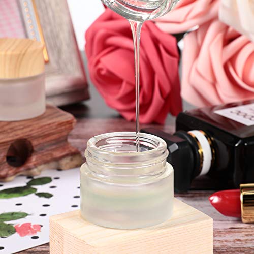 Geiserailie 10 Pieces Glass Cosmetic Containers Empty Sample Jars with Leak Proof Lids Makeup Sample Containers for Lotion Cream Cosmetic (50 Gram)
