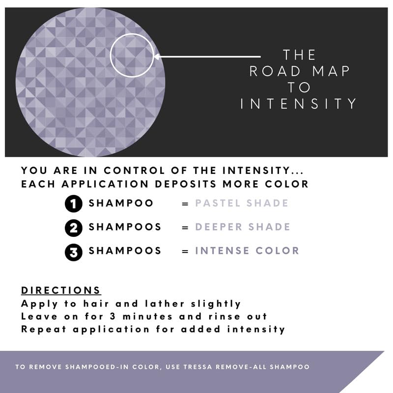 Watercolors INTENSE METALLIC Semi Permanet Color Depositing Shampoo-Sulfate & Paraben Free to Maintain & Enhance Hair Color 8 fl oz - SILVER