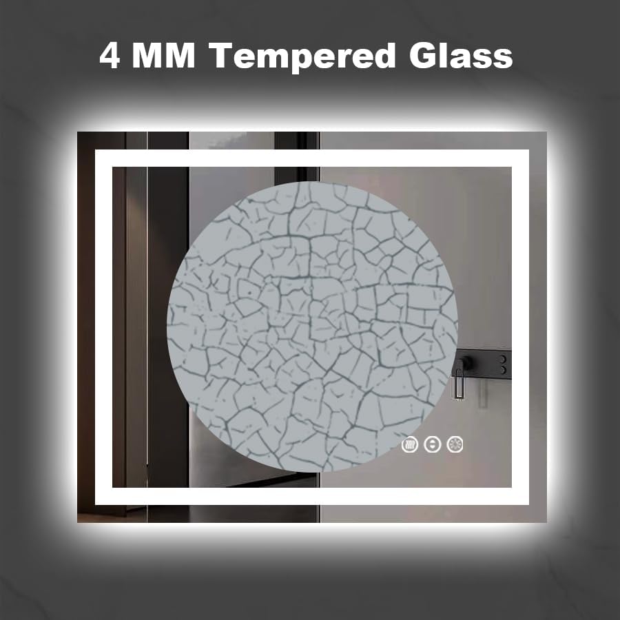 Amorho LED Bathroom Mirror 110" X40" with Front and Backlit, Stepless Dimmable Wall Mirrors with Anti-Fog, Shatter-Proof, Memory, 3 Colors, Double LED Vanity Mirror Large