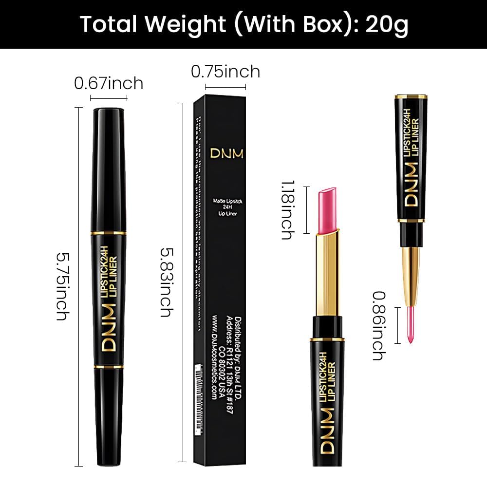 evpct 3Pcs Mauve Warm Bright Pink Red Shine Lip Liner and Lipstick Combo Set Kit for Women, Moisturizing Glossy Tinted Lip Stick Balm Care, Sheer Shine Juicy Finish, Lightweight Hydrating Formula