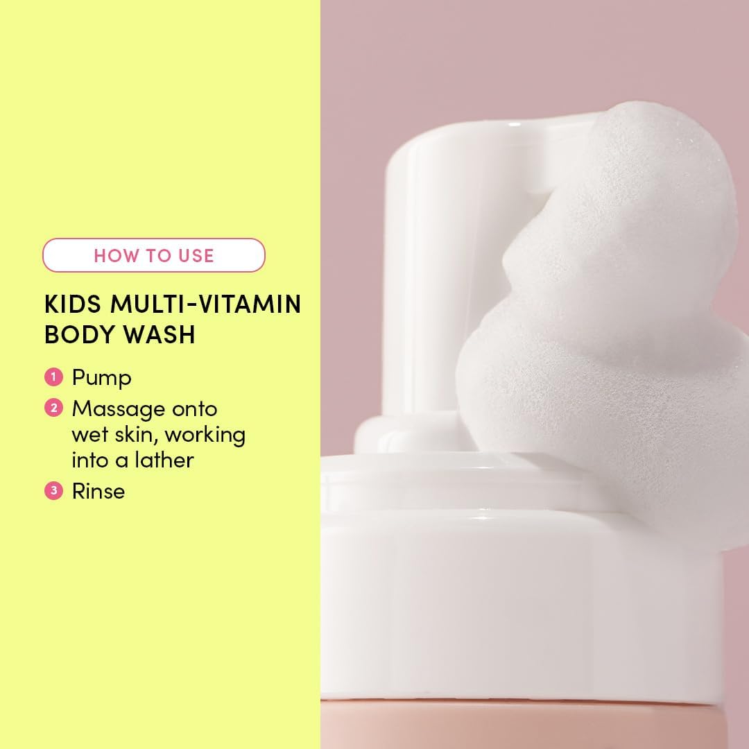 Evereden Multi-Vitamin Kids Body Wash Cool Peach: Gentle Body Wash Sensitive Skin Nourishment & Hydration Formula | Clean Non-Toxic for Kids | 8.5 fl oz.