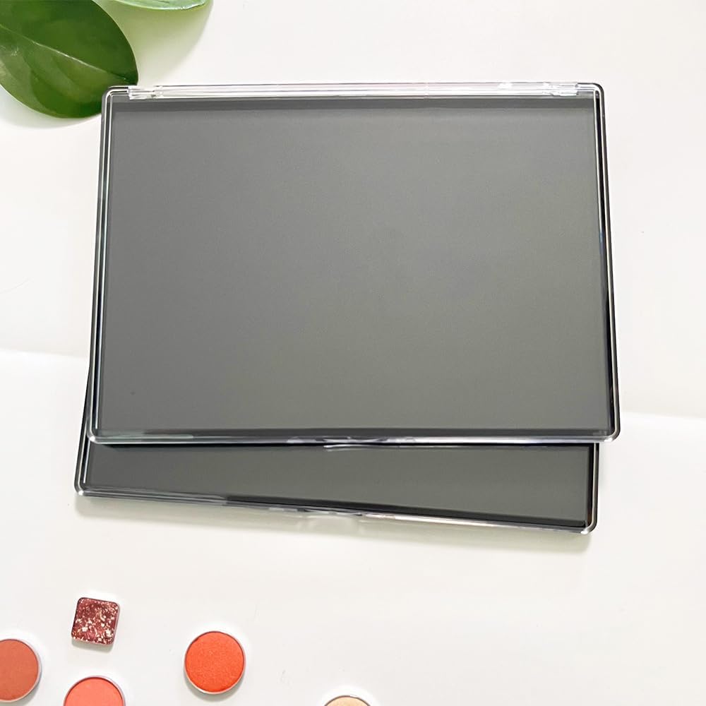 2 Pack XL large Magnetic Makeup Palette with Clear Top, Empty Cosmetics Pan Dispensing Storage Box with 40pcs Metal Sticker for DIY Eyeshadow Lipstick Blush Powder- 9.25'' x6.57''