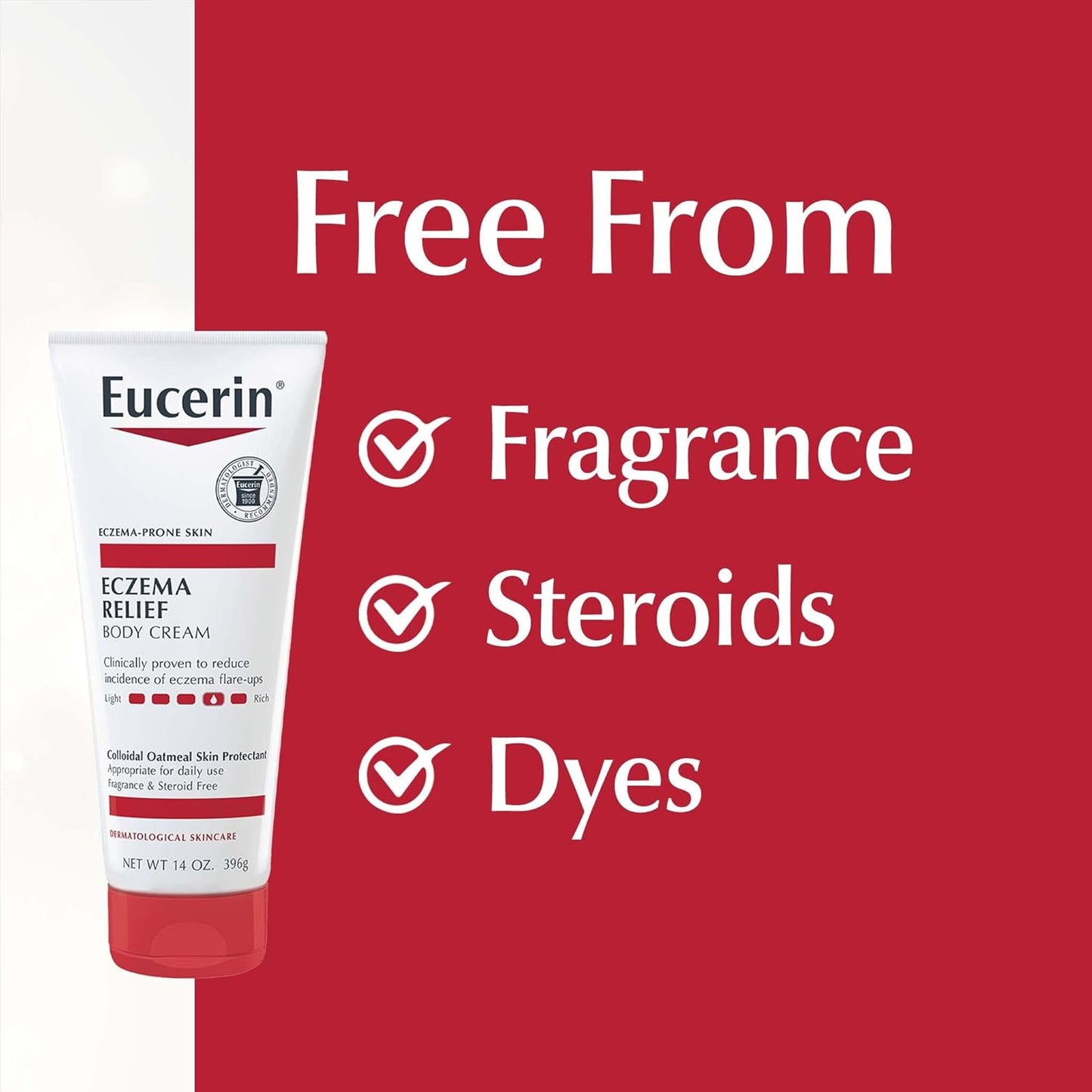 Eucerin Eczema Relief Body Cream, Eczema Cream with Colloidal Oatmeal, Ceramide-3 and Licorice Root Extract, 14 Oz Tube