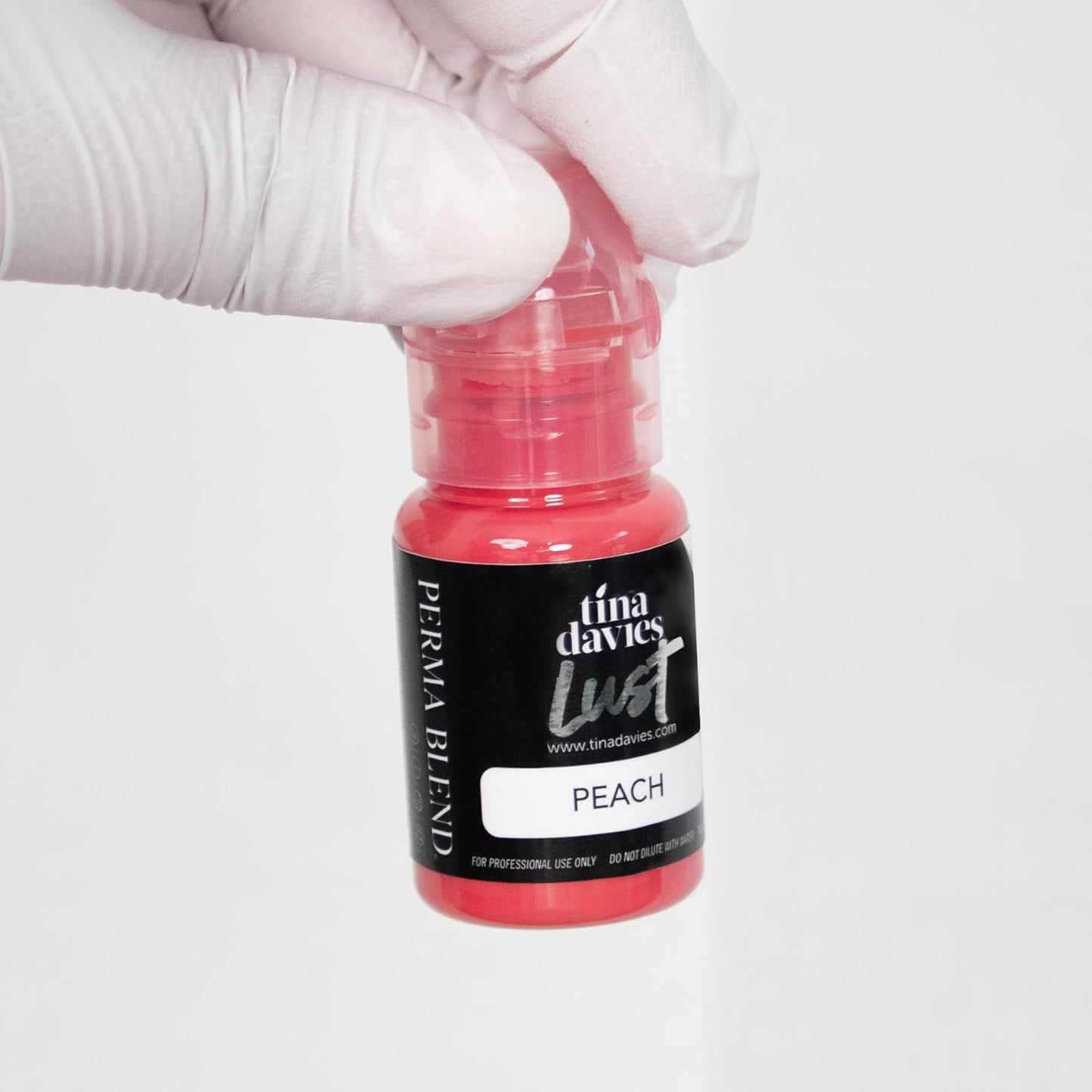 Tina Davies Professional Envy & Lust Lip Pigments - Permanent Lip Makeup - Colors Heal True to Tone - High Retention - Lust Peach, 1/2oz/15ml Bottle