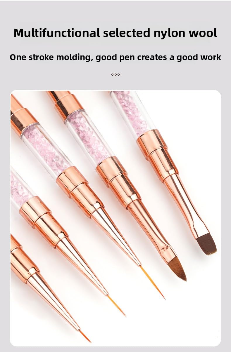 6pcs Double-Ended Nail Art Brushes Set - Professional Nail Design Tools for Acrylic & Gel Nails Gel Polish Art Nail Nail Dotting Brush Pen nail liner brush