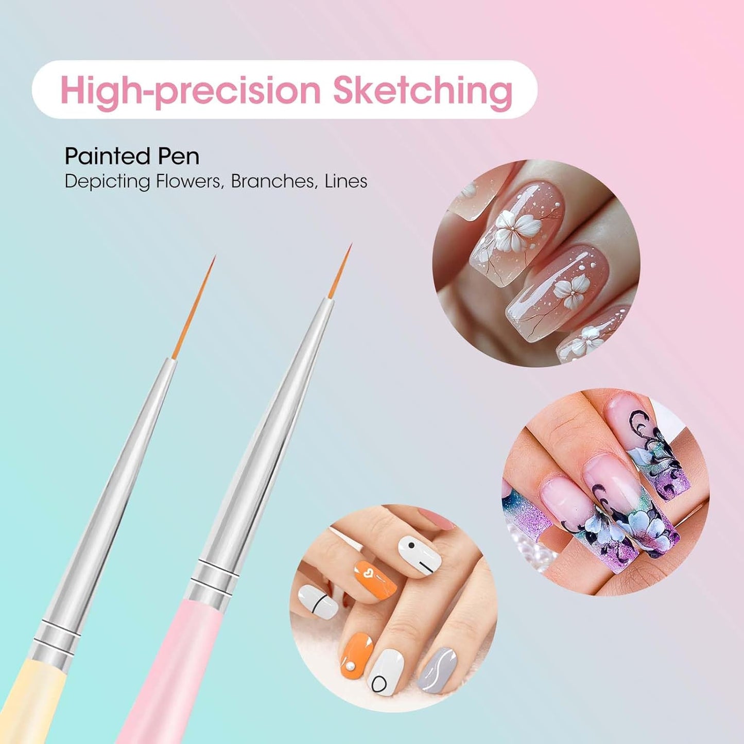 Nail Art Sculpture Pen: Silicone Nail Art Brushes for Gel, Acrylic Nails, Foil Carving, Drawing & Shaping – Ideal Nail Art Tools for Home and Salon Use