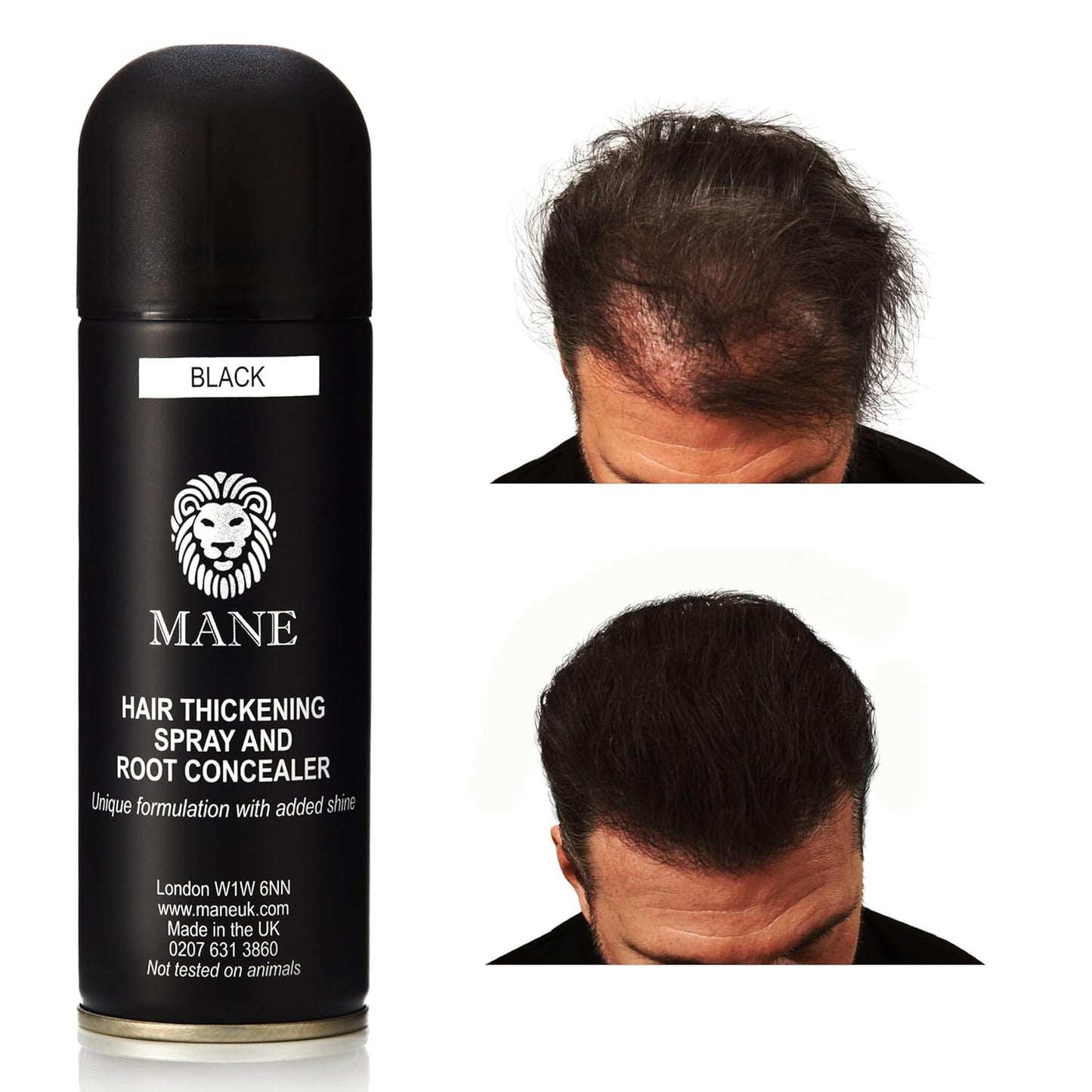 MANE Hair Thickening Fiber Spray (200 ml, Light Brown)