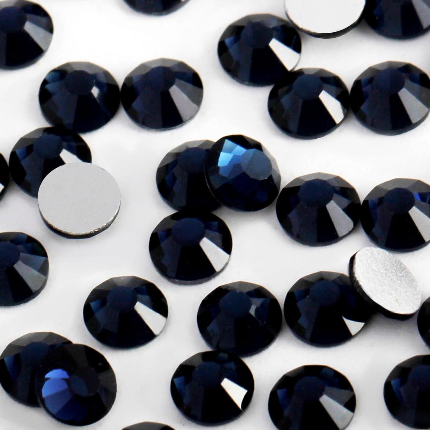 3000 PCS SS10 Flatback Rhinestones,12-Facet Diamond-Cut Glass Gems for Nail Art,Clothing,DIY Crafts,Glue-On Decoration Stones with Silver Backing,Montana