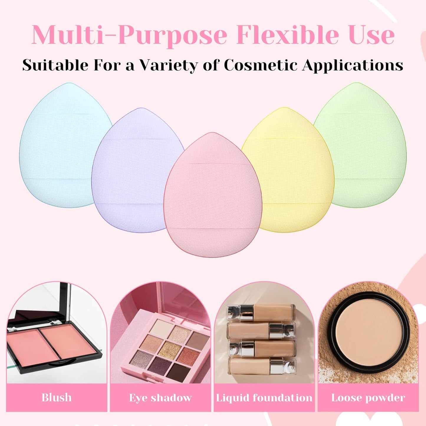 Giantree 40Pcs Mini Makeup Puff, Mini Finger Powder Puff, Triangle Makeup Puff for Foundation Setting Sponge Powder Puff, Cushion Puff for Women Girls and Makeup Cosmetic Setting Wet Dry