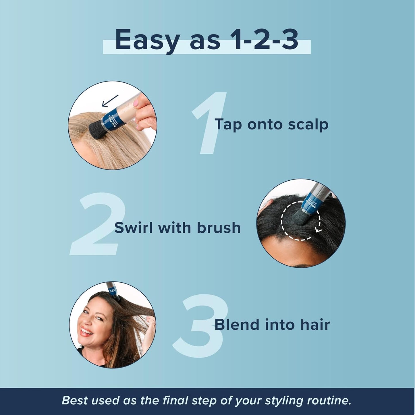 TRUHAIR Color Fibers Root Coverage & Density Booster | Quick-Apply Touch Up Hair Color | Natural Matching, Gray Hair Cover Up - 11 Colors Available (Black)