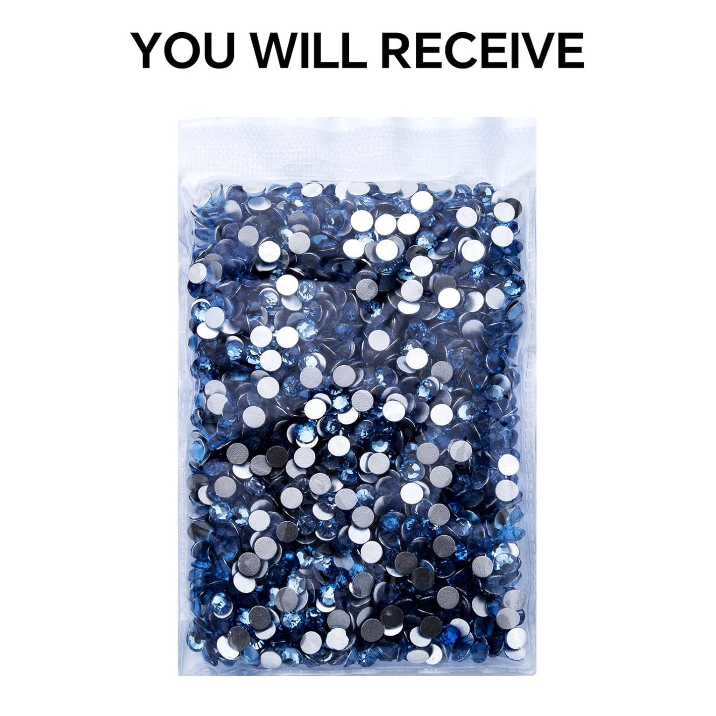 3000Pcs Light Blue Crystal Rhinestones,Glass Flatback Rhinestones Gemstones Mini for Nail Face Makeup Art Crafts Clothes Decoration - (SS10,2.8mm,Light Blue)