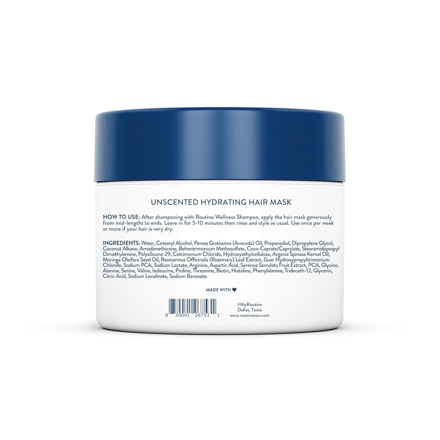 Routine Wellness Deep Conditioning Hair Mask for Dry Damaged Hair - Hydrating, Moisturizing Repair Treatment - Promotes Volume - Unscented 8oz