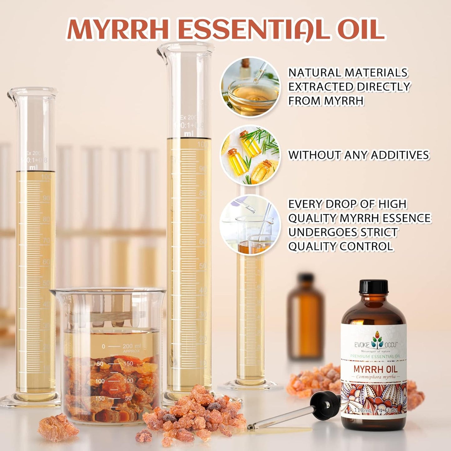 EVOKE OCCU Myrrh Essential Oil for Discomfort Relief, Skin Care - 4 Fl Oz