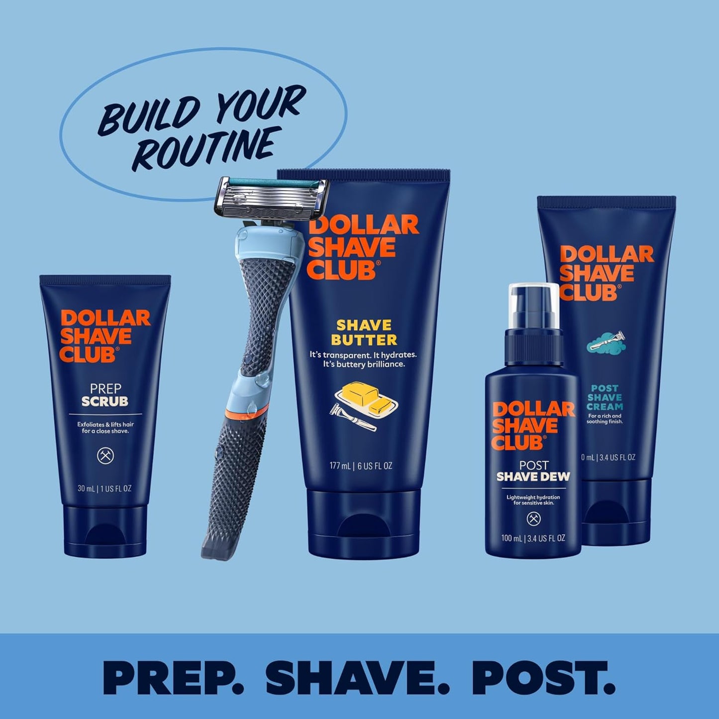 Dollar Shave Club | 6 Blade Razor Refills (16 Pack) | 6 Stainless Steel Blades for a Close & Comfortable Shave