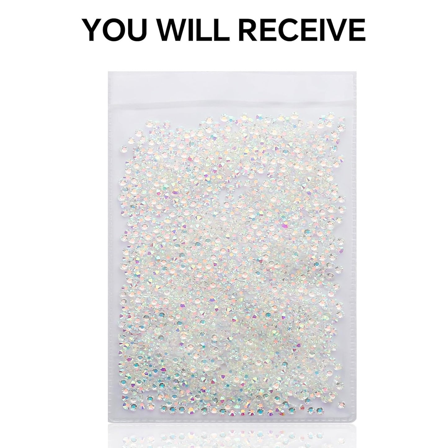 1440Pcs Transparent AB Crystal Rhinestones,Glass Flatback Rhinestones Gemstones for Nail Face Makeup Art Crafts Clothes Decoration -(SS12,3.0mm,Transparent AB)