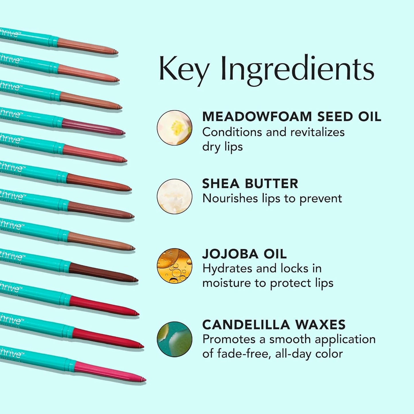 Thrive Causemetics Lip Filler Long-Wearing + Plumping Lip Liner, Shea Butter Hydrating Lip Plumper Retractable Lip Liner Pencil, Built In Sharpener, Vegan & Cruelty Free, Jesse (Pale Rose Ginger)