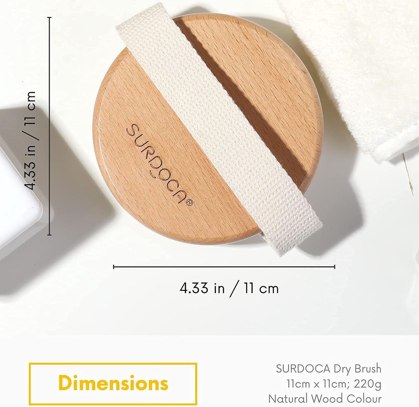 SURDOCA Dry Brushing Body Brush for Lymphatic Drainage, Wet & Dry Body Scrubber, Natural Exfoliating Brush, Blue