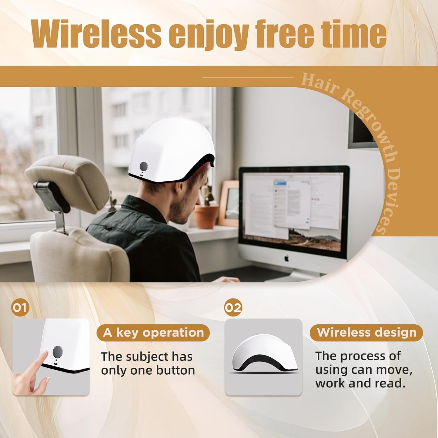 Red Light Therapy for Hair Growth Device - FDA Cleared Hair Loss Treatment - Laser Cap for Hair Regrowth - Hair Thinning & Alopecia Treatment for Men & Women