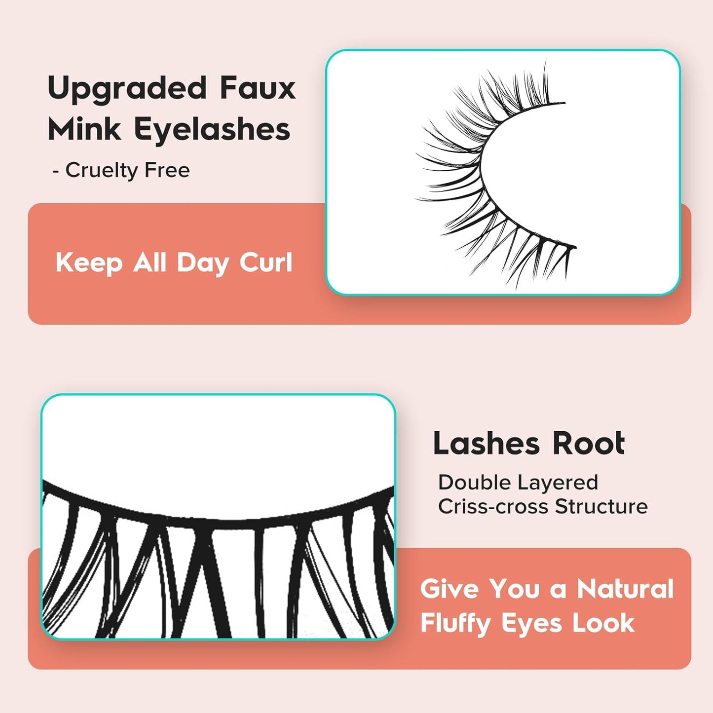 Natural Lashes Eyelashes 10mm Short Mink Lashes Wispy Eyelashes Thinner Band 3D Volume Cat Eye Lashes C Curl False Lashes 7 Pair by Siligli