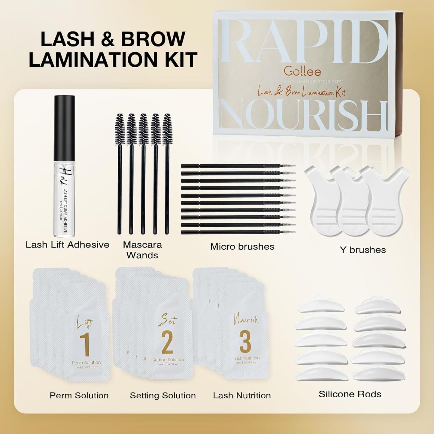 Brow Lamination Kit Lash Lift Kit, Sachet Refill Eyelash Perm Kit for Natural Curling Long-Lasting, Instant Eyelash Lift Kit, Brow Perm Kit for Salon-Quality Results at Home