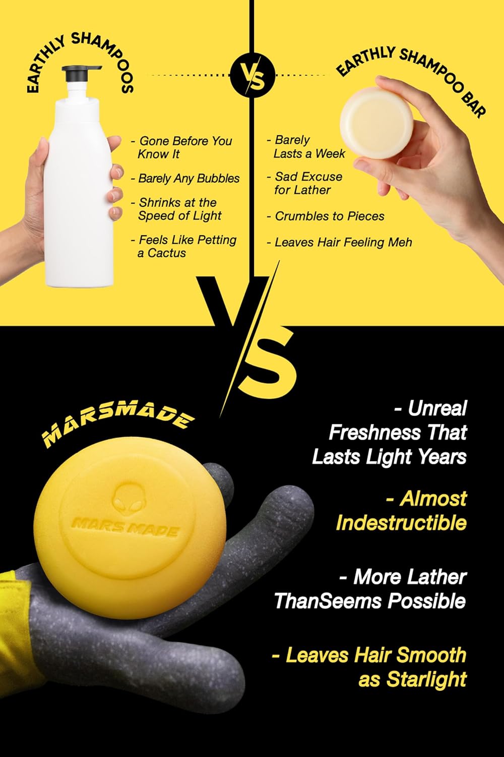 Sea Salt Shampoo Bar 2.0 - Hydrating & Moisturizing Natural Hair Soap for Volume & Scalp Nourishment - Solid Shampoo for All Hair Types (120g, 4.23oz)