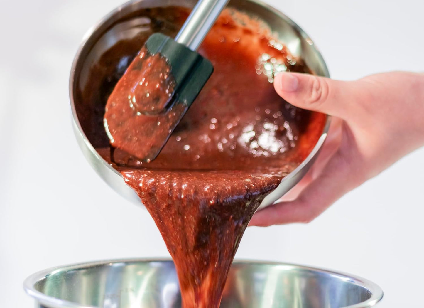 Silicone Spatula – Heat Resistant Rubber Spatula with Stainless Steel Handle, Nonstick Kitchen Cooking & Baking Scraper, 10 Inch Black Utensil for Mixing, Frying & Stirring