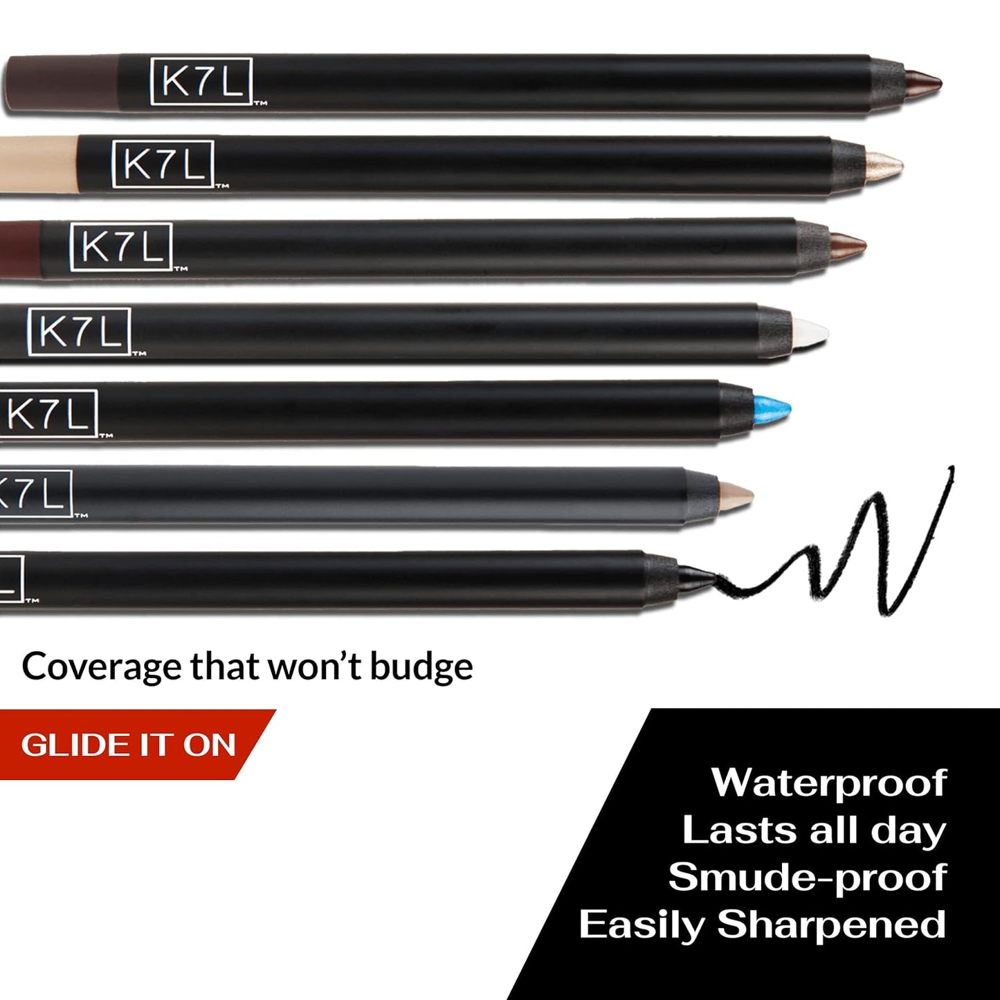 K7L Blue Eyeliner - Waterproof, Smudge-Proof, Precise Cosmetics