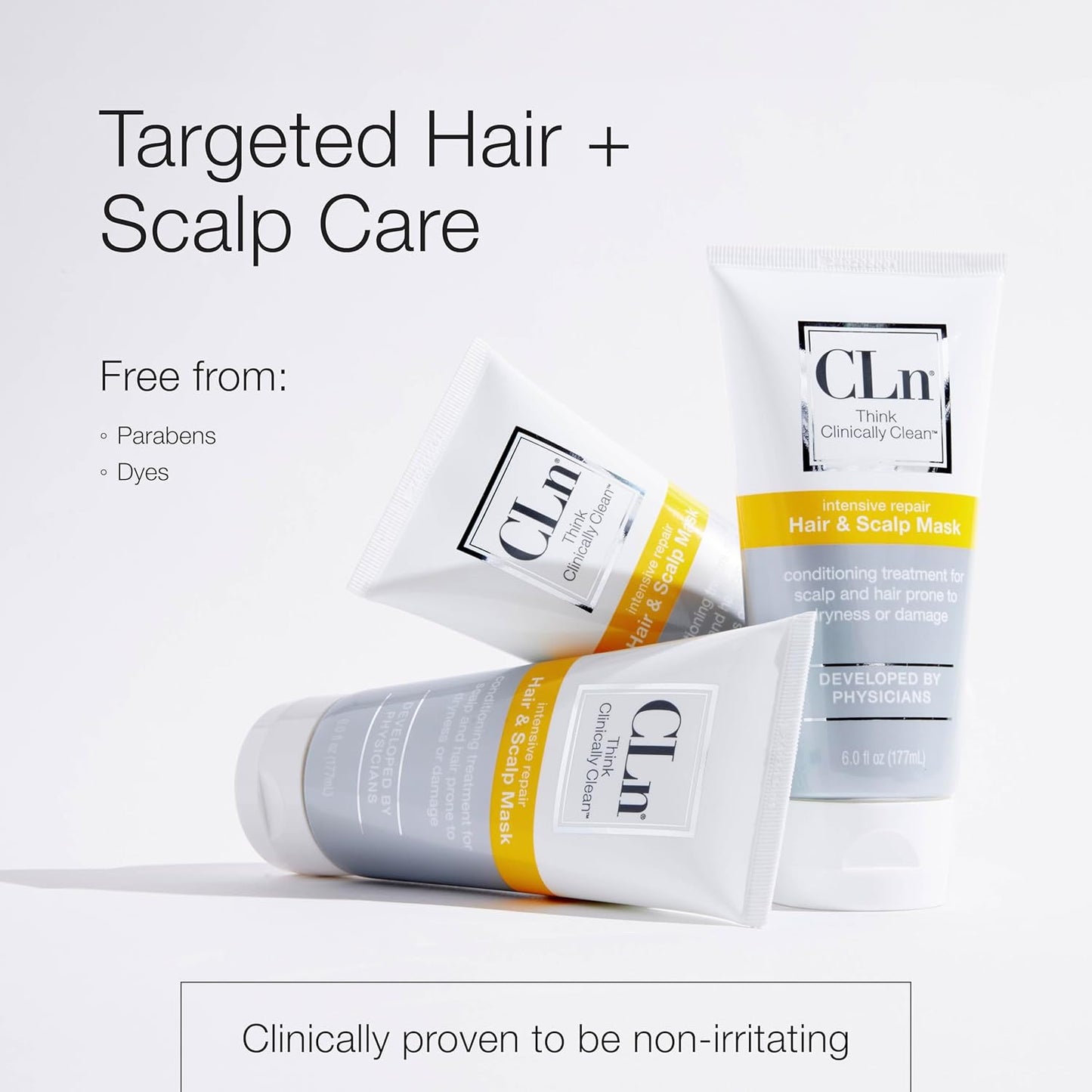 CLn® Hair & Scalp Mask Conditioner - Deep Conditioner for Hair & Scalp Prone to Dryness & Damage, Paraben-Free & Dye-Free, Scented by Eucalyptus, 6 fl. oz.