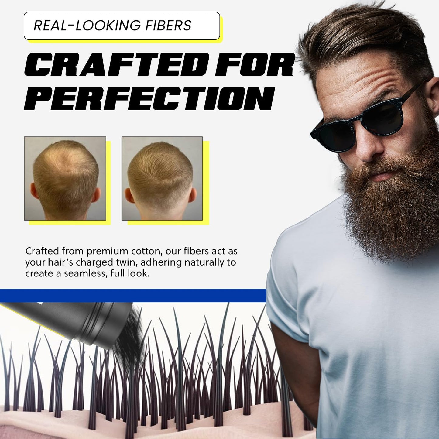 PrimeLook Hair Building Fibers, Luxurious Building Fibers for Thinning Hair, Superior Formula for Men & Women, Instant Volume, Matches Colors (27.5g, Light Blonde)