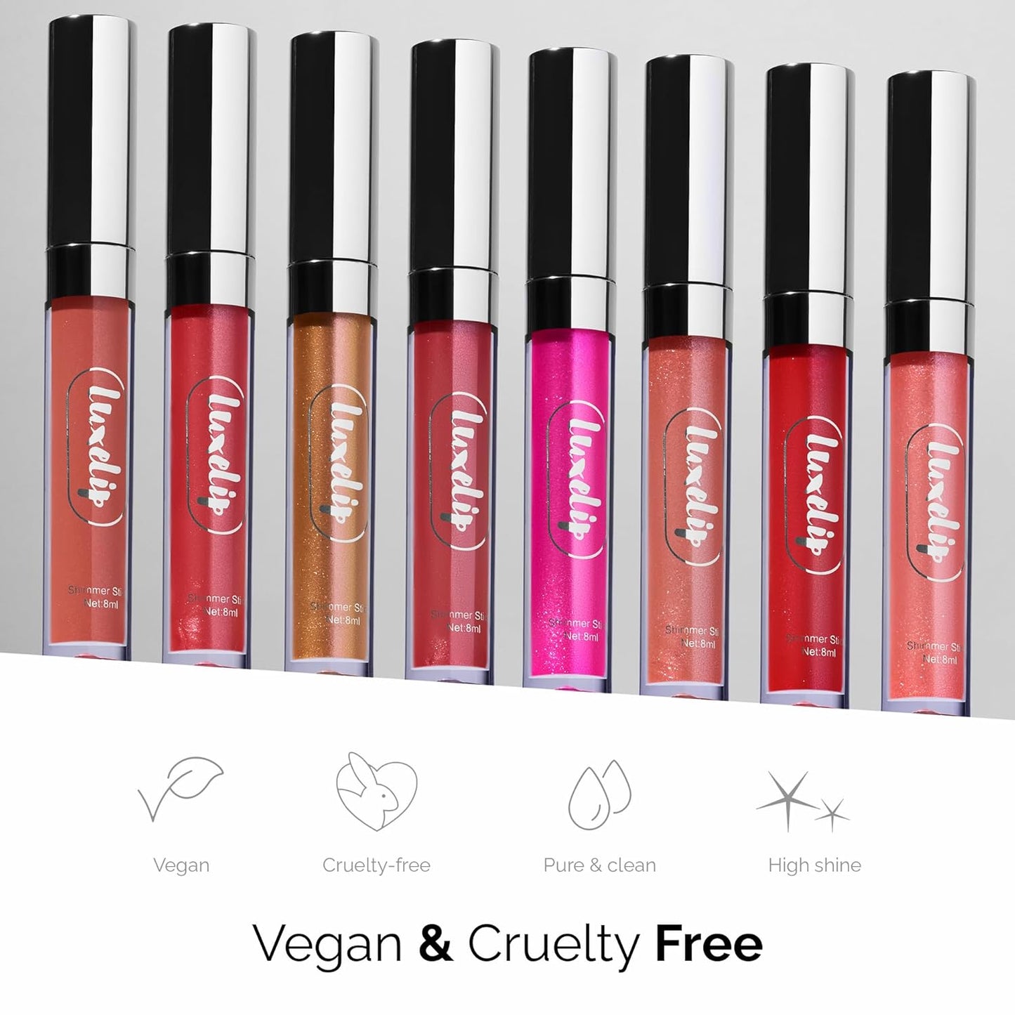 LuxeLip™ Matte Lipstick, Hydrating Non-Sticky Lip Gloss for Luminous Shine & Moisturized Lips, Lightweight, Long-Lasting Glossy Finish, Cruelty-Free Lip Makeup for Women (Punchy Pink, 8ml)
