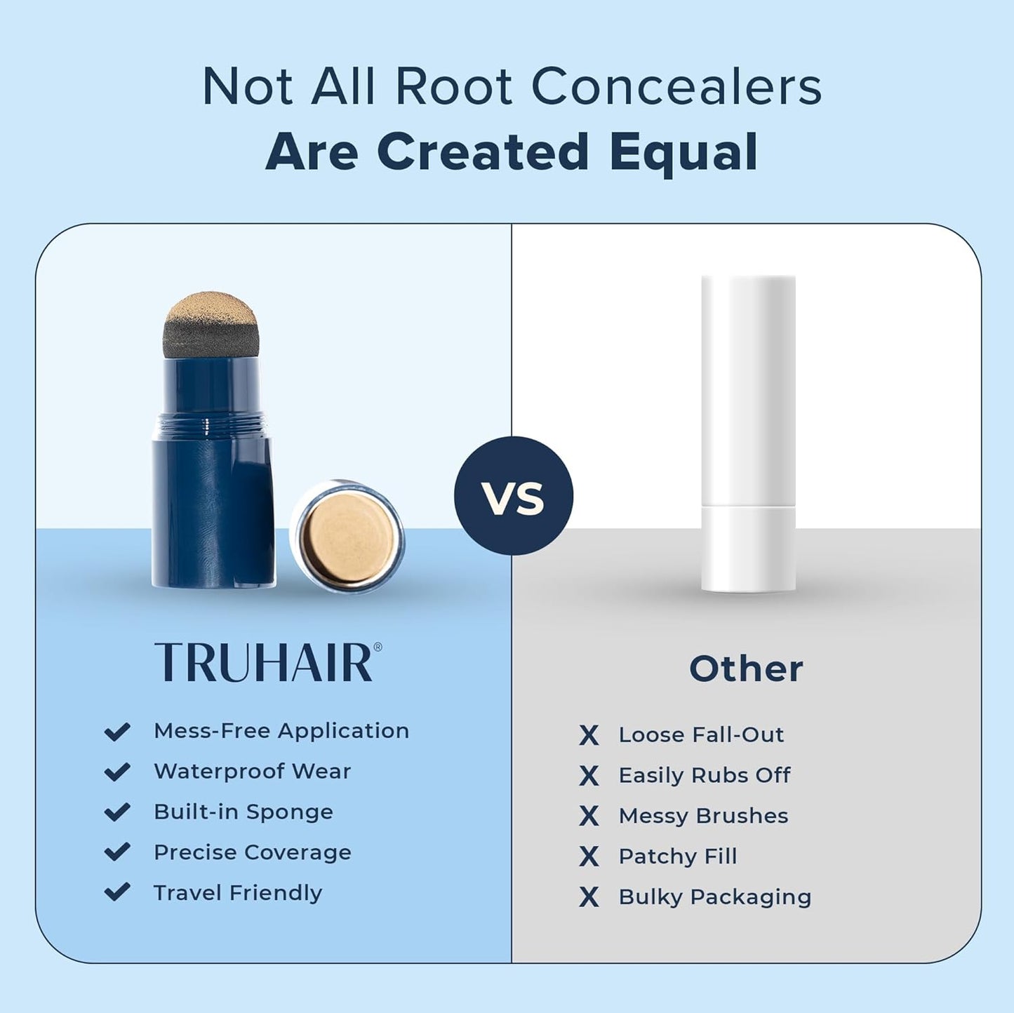 TRUHAIR Color & Conceal Waterproof Root Touch Up Hair Color Concealer - Hair Cover up for Gray Coverage and Hairline Filling - 11 Hair Colors Available (Medium Brown)