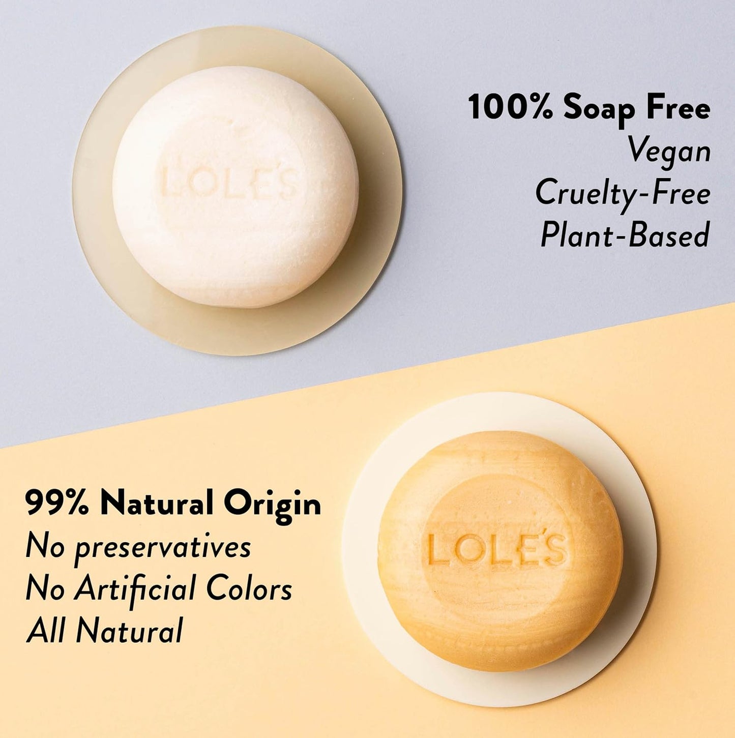 LOLE'S 2 in 1 Almond Oil Shampoo & Conditioner for Color Treated & Dry Hair, Travel Size, 99% Natural Origin, Silicone Free, 3.5Oz