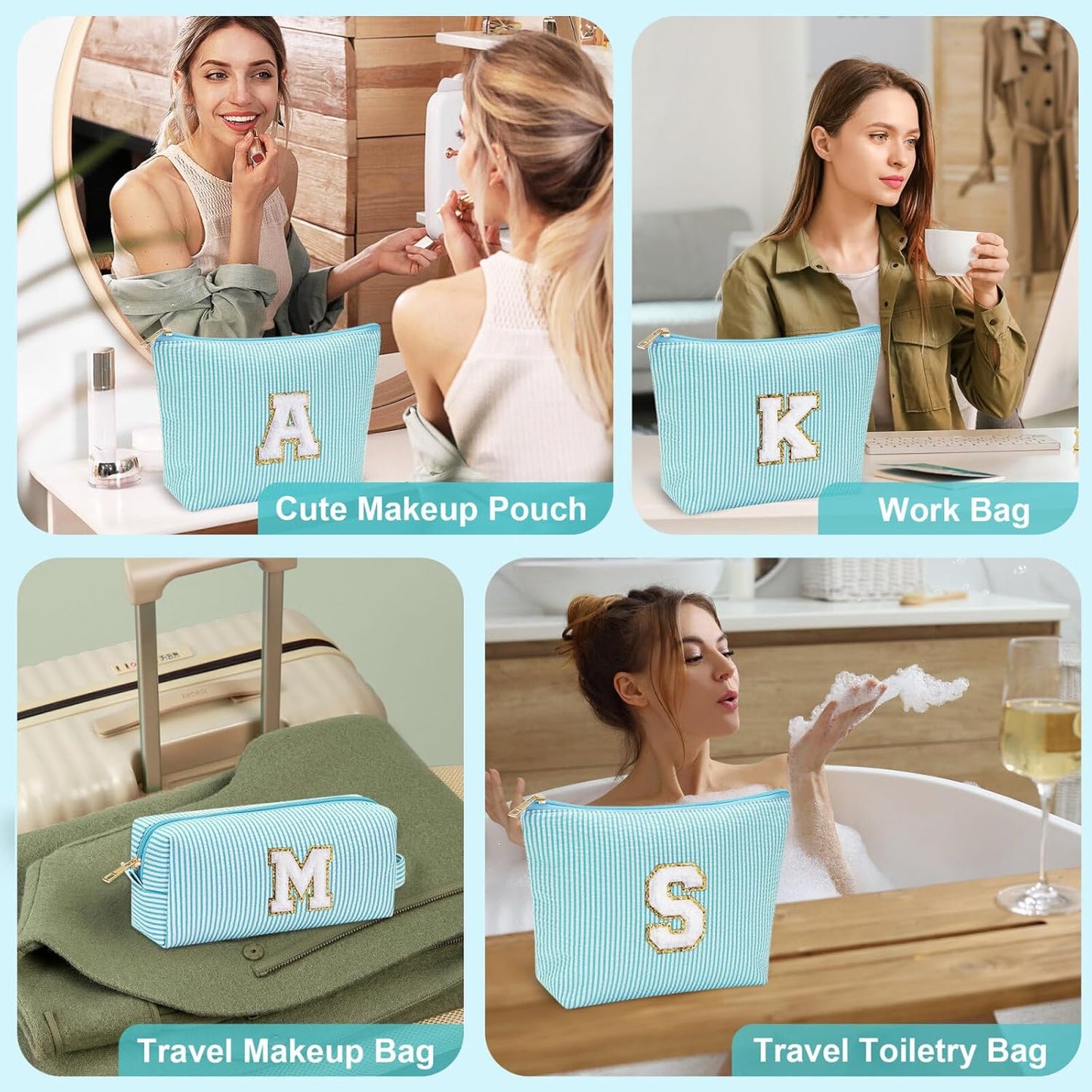 YOOLIFE Bridesmaid Gifts for Women - Cute Makeup Bag for Women Friends | Make Up Cosmetic Travel Toiletry Bag for Bride Maid Matron of honor Bridal Shower Personalized Bachelorette Gift B