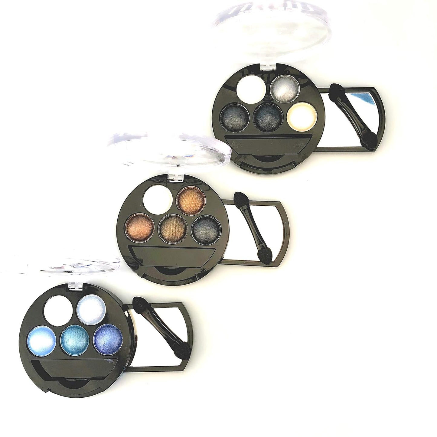 Mallofusa Portable 5 Colors Eye Shadow Palette Trendy Eyeshadow Powder Glitter Makeup Metallic Shimmer Charming Highlight Look (Ice Age) 4.7oz