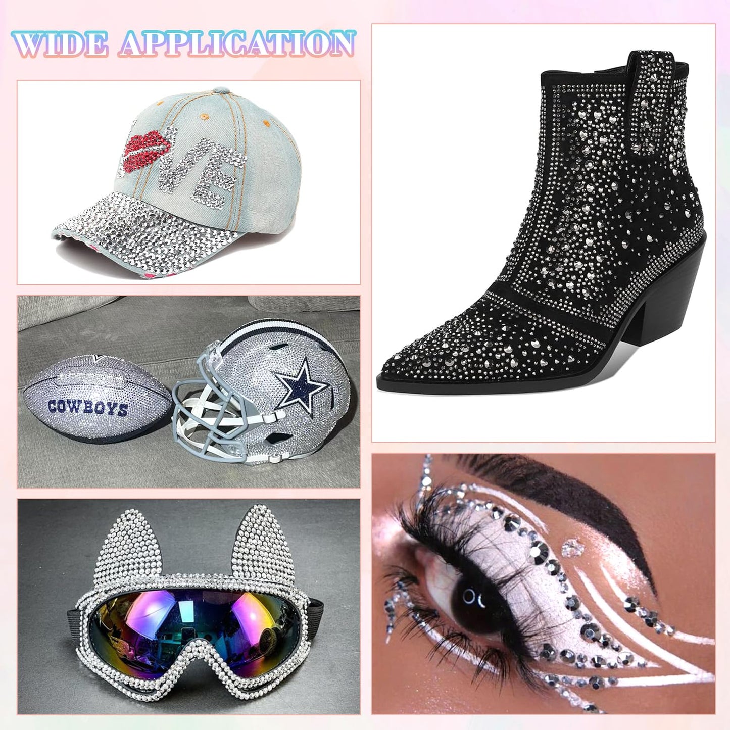 30000Pcs Resin Rhinestones for Bedazzling with 3Pcs B7000 Jewelry Glue, Silver Flatback Gems Rhinestones for Crafting, Clothing Tumblers Mugs Shoes Fabric Decor Nail Art