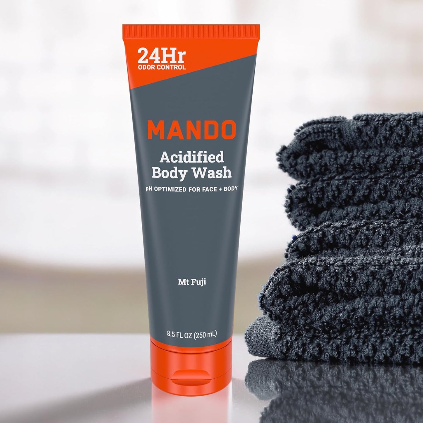 Mando Odor Shield Body Wash - 24 Hour Control - Removes Odor Better than Soap - SLS Free, Paraben Free, Skin Safe - 8.5 Ounce (Pack of 2) (Mt Fuji)