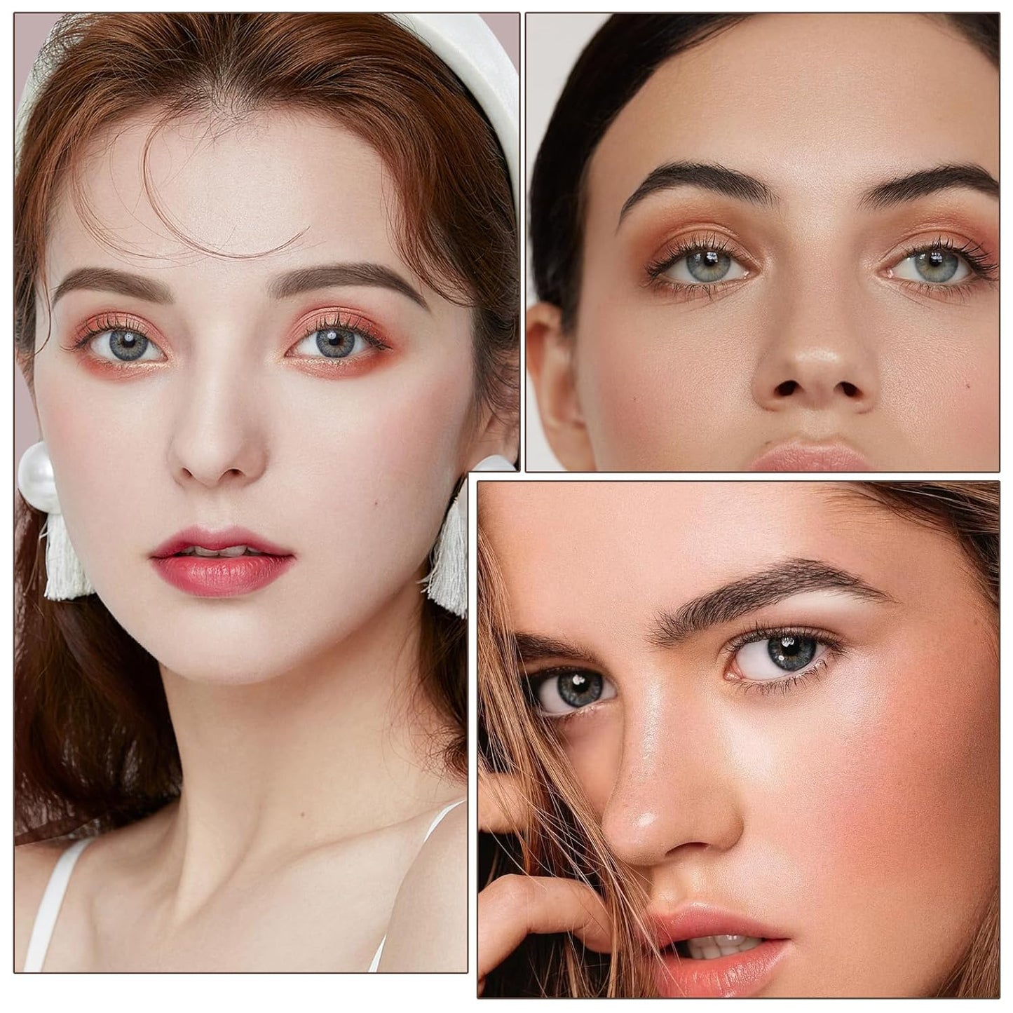 3 Colors Eyebrow Makeup Kit, Professional Brow Contour Palette, Waterproof Long-lasting Eyebrow Filler Powder with Mirror & Brow Brush