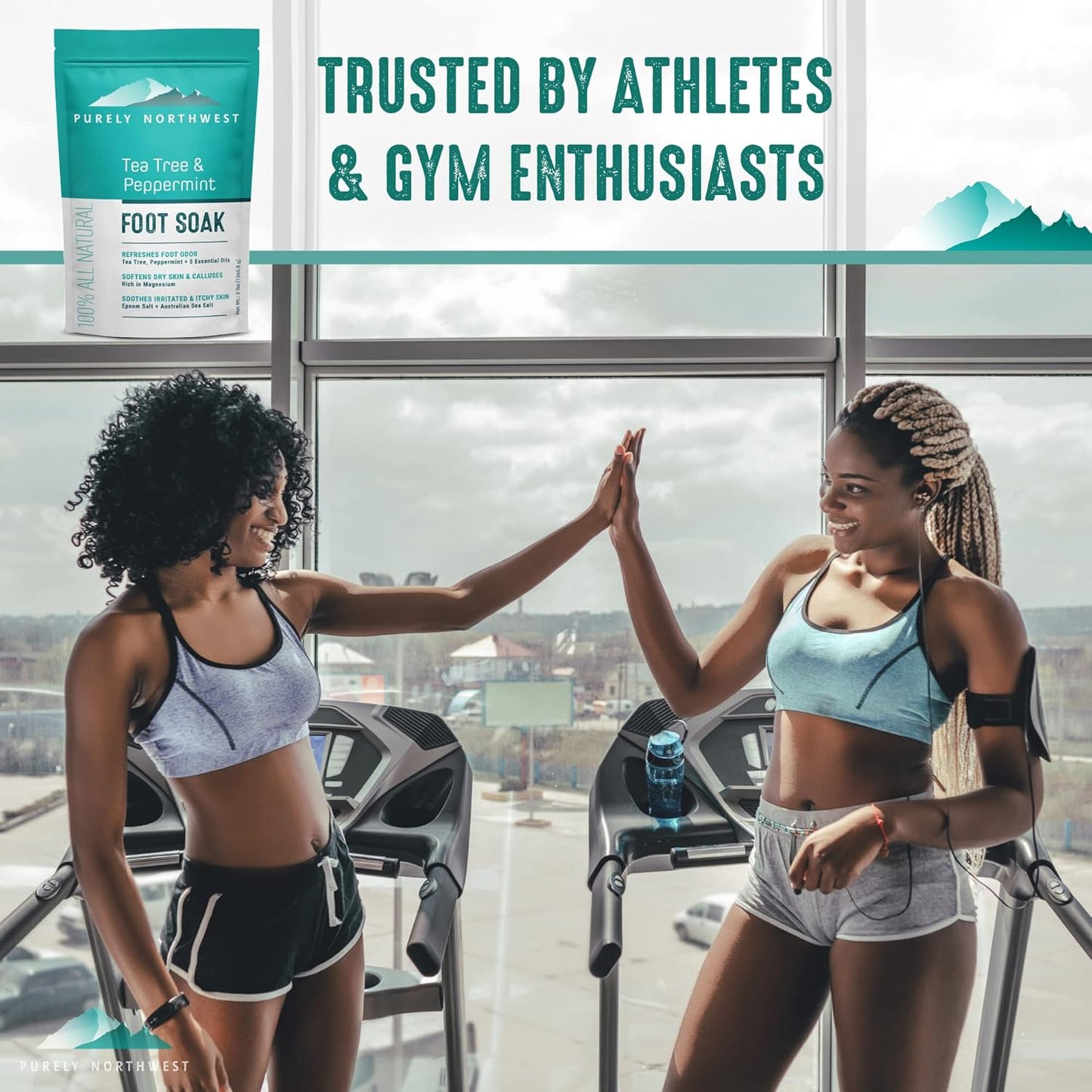 3 Pounds-Tea Tree, Peppermint, Foot Soak | MSM with Epsom Salt Soothes Burning & Itching from Athletes Foot & Foot Odors-Softens Dry Calloused Heels Made by Purely Northwest