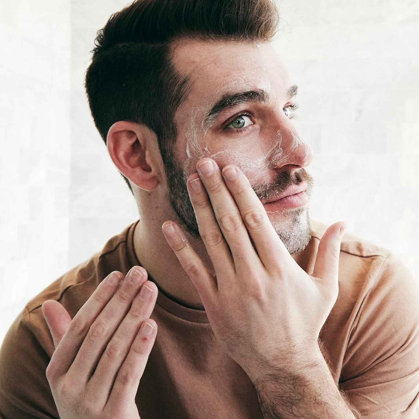 Brickell Men's Daily Essential Face Moisturizer for Men, Natural and Organic Fast-Absorbing Face Lotion with Hyaluronic Acid, Green Tea, and Jojoba, 2 Ounce, Unscented