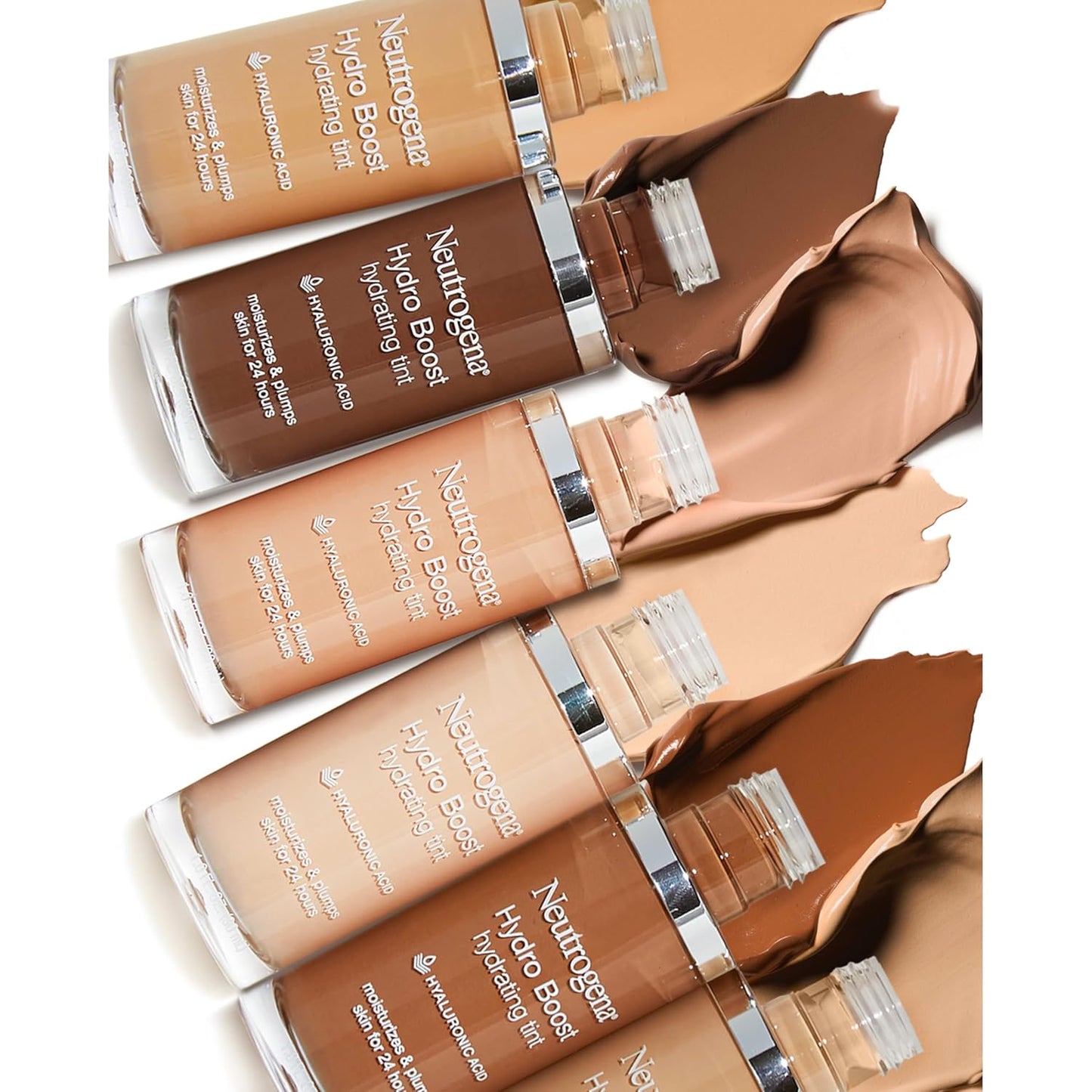 Neutrogena Hydro Boost Hydrating Tint Foundation Makeup for Dry Skin, with Hyaluronic Acid, Lightweight Oil-Free Water Gel, Non-Comedogenic, 135 Chestnut Color 1.0 fl. oz
