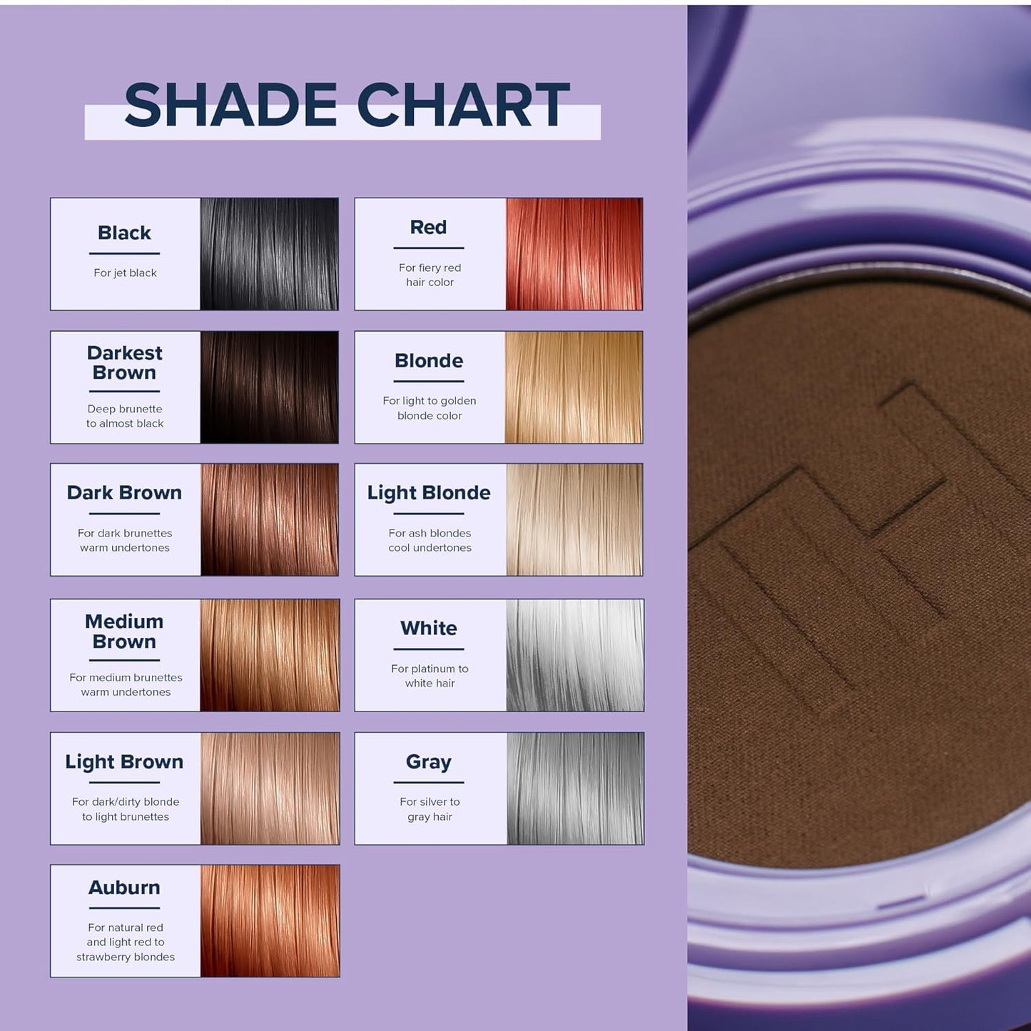 TRUHAIR Root & Scalp Cover Up Pressed Powder Compact, Waterproof, Weightless Hair Coverage & Bald Spot Concealing, Root Touch Up Hair Color for Gray Coverage & Thinning Areas, 0.35 Oz (Dark Brown)