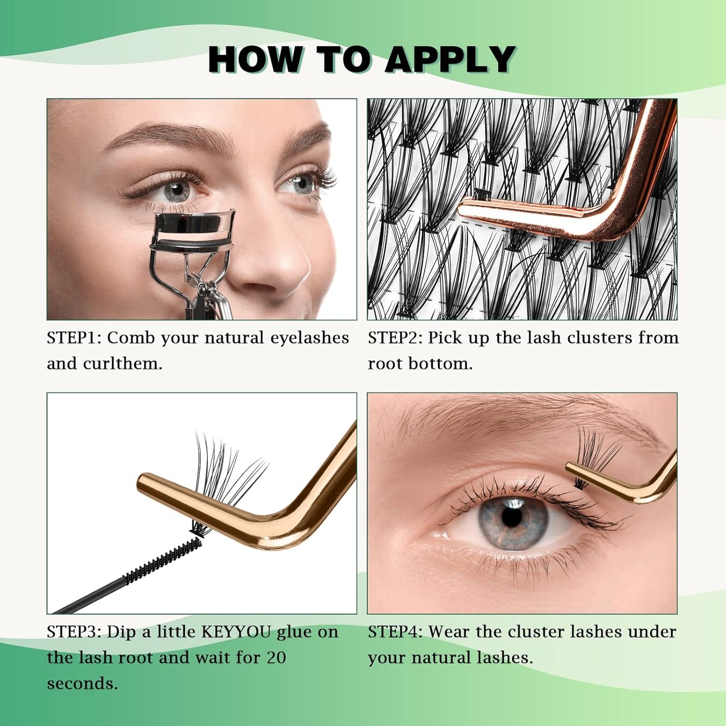 Lash Clusters 300Pcs Individual Lashes 20D 0.07D Curl9-18MIX Lash Extensions Clusters Lashes Soft&Natural False Eyelashes Individual DIY Eyelash Extension at Home(20D-0.07D,9-18MIX)