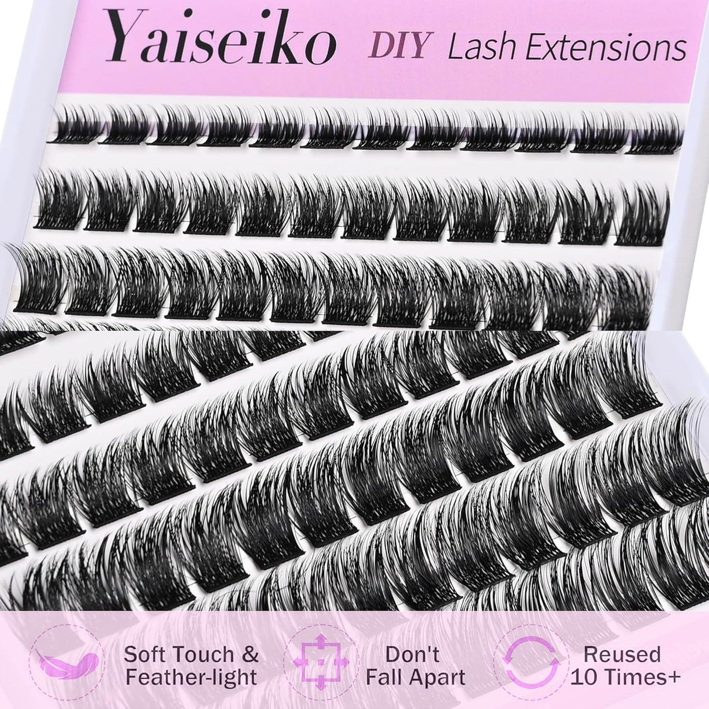 Natural Lash Clusters Eyelash Extensions Wispy Eyelash Clusters Lash Extension 72pcs 8-16MM D Curl Volume Individual Lashes Clusters Natural DIY Eyelash Extension