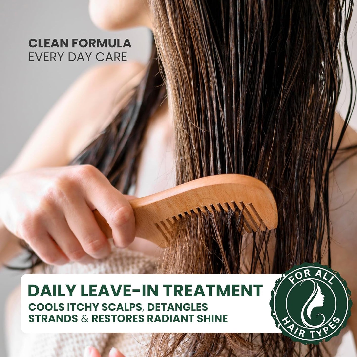 Tea Tree Oil Leave In Conditioner, Detangler Spray for Dry Damaged Hair, Frizz Control, Itchy Scalp Relief for Men & Women, Paraben & Sulfate Free.