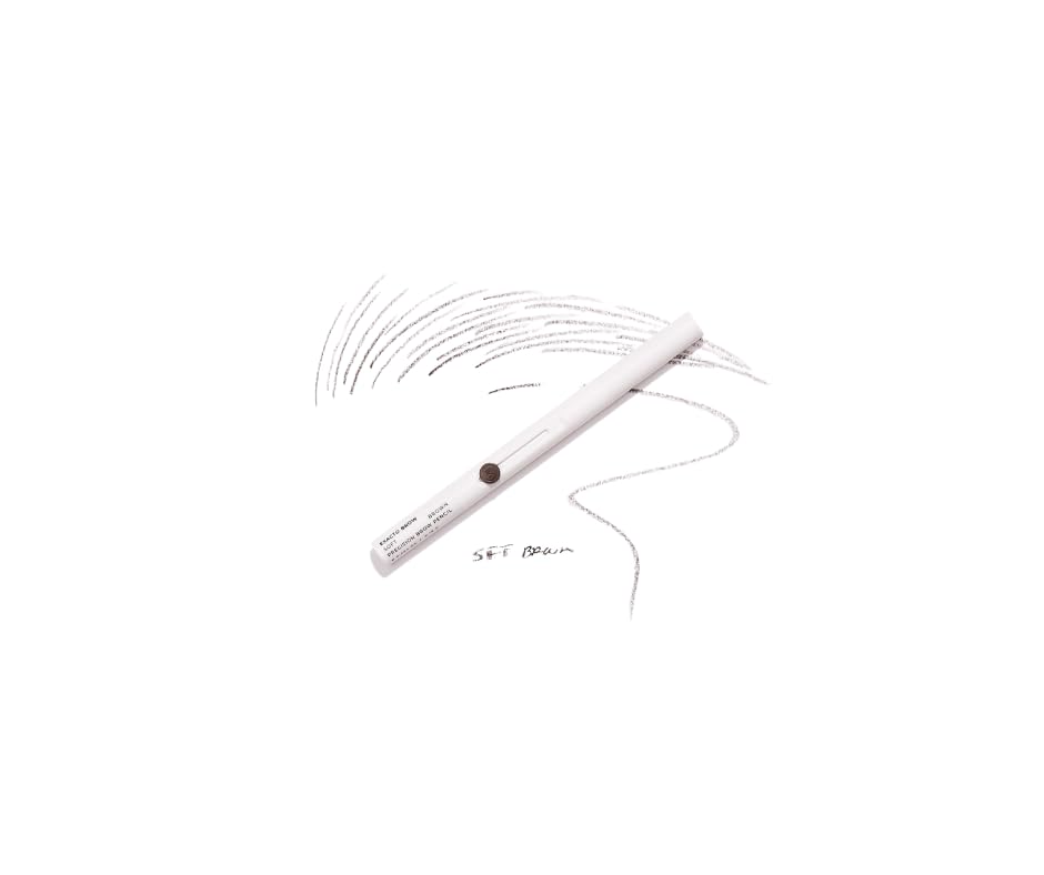 MADLUVV Exacto Brow Pencil for Flawless, Long Lasting, Realistic Brows with Dual-Ended Design Featuring Retractable Blade Tip for Precise Hair Like Detail and Blending Brush - Soft Brown