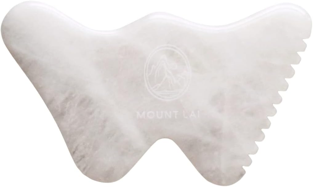 Mount Lai Vitality Qi White Jade Gua Sha Facial Tool – The Imperial Stone of Purity – Patented 5-Sided Professional Sculpting Tool for Lymphatic Drainage, Precision Contouring & Imperial Radiance
