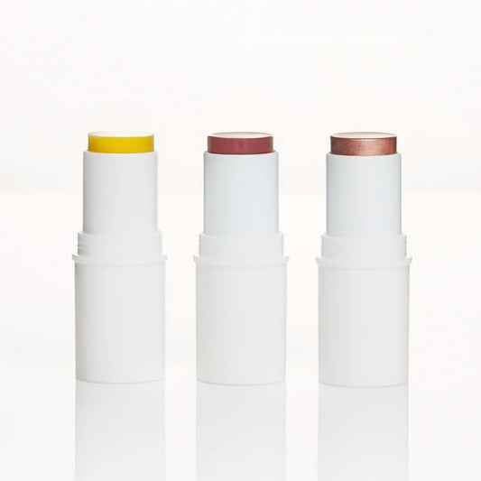 Boomstick Trio ® Rose Nude 3 Pack Cream Blush Makeup - Rose Nude Blush Stick, Highlighter Stick & Moisturizer for Cheeks, Eyes & Lips - Boom Sticks by Cindy Joseph for Older Women