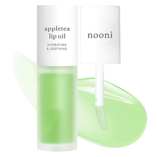 NOONI Korean Lip Oil - Appletea | Long-Lasting, Moisturizing, Plumping, Revitalizing for Dry Lips, Waterproof, No Peel Off, Hydrating, Nourishing Crystal Clear, 0.12 FL Oz