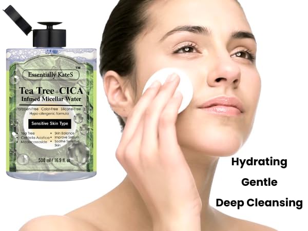 Korean Beauty Micellar Water, Hydrating Facial Cleanser & Eye Makeup Remover 500ml (16.9 Fl oz), a Jumbo size, Suitable for Sensitive Skin